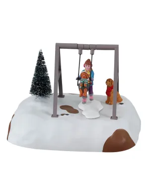 Il cucciolo in altalena - Puppy Gets A Swing Ride - Lemax 14836 - Il patio store