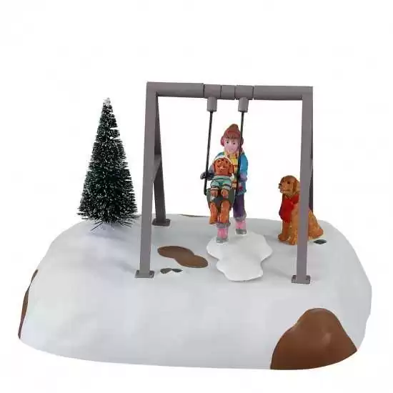 Il cucciolo in altalena - Puppy Gets A Swing Ride - Lemax 14836 - Il patio store