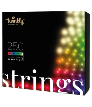 Twinkly Strings Luci di Natale Smart 250 Led RGBW II Generazione Cavo Nero - Il patio store