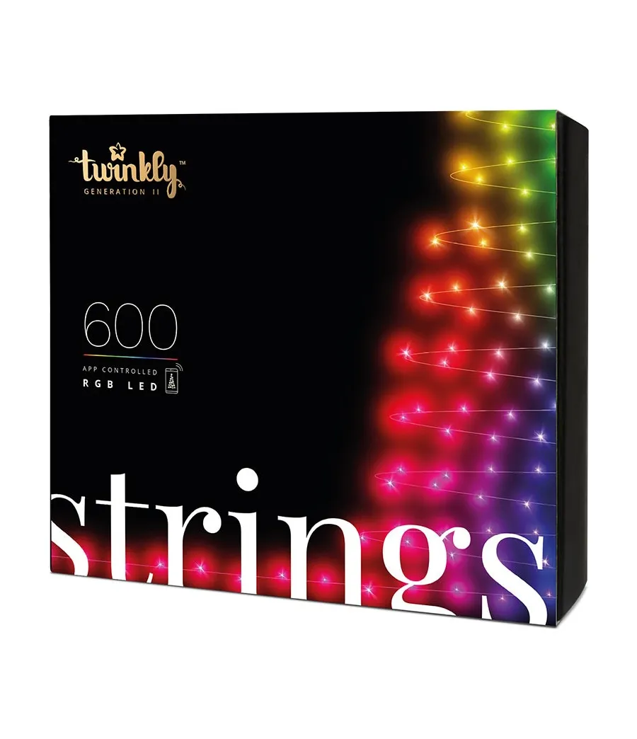 Twinkly Strings Luci di Natale Smart 600 Led RGB II Generazione Cavo Nero - Il patio store