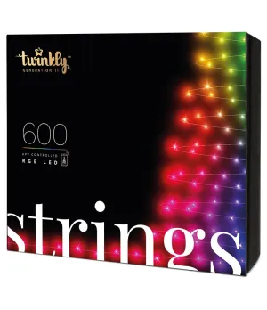 Twinkly Strings Luci di Natale Smart 600 Led RGB II Generazione Cavo Nero - Il patio store