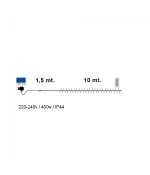 Catena 100 Luci Led Tonde Bianco Caldo
