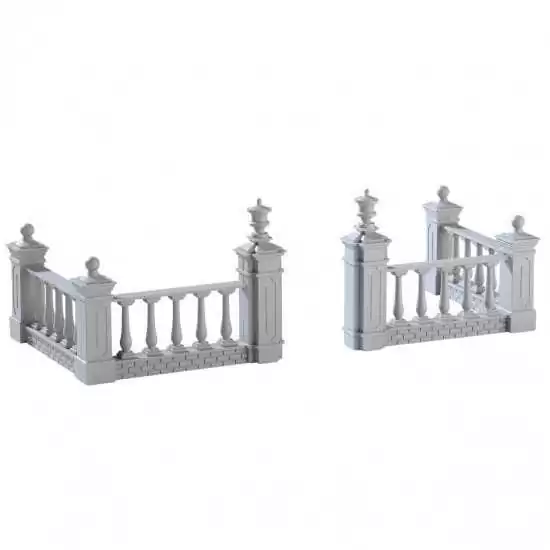 Recinto in pietra - Plaza Fence Set of 4 - Lemax 74237 - Il patio store