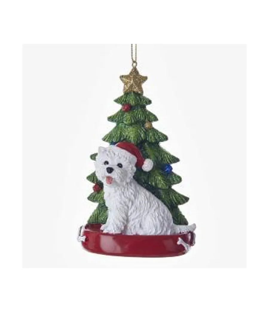 Appendino West Highland Terrier con albero di Natale - c7615wh - Il patio store