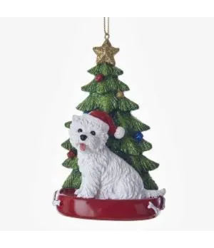 Appendino West Highland Terrier con albero di Natale - c7615wh - Il patio store