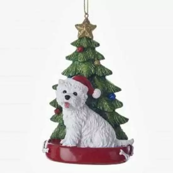 Appendino West Highland Terrier con albero di Natale - c7615wh - Il patio store