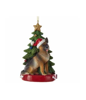 Appendino Pastore tedesco con albero di Natale - c7954gs - Il patio store