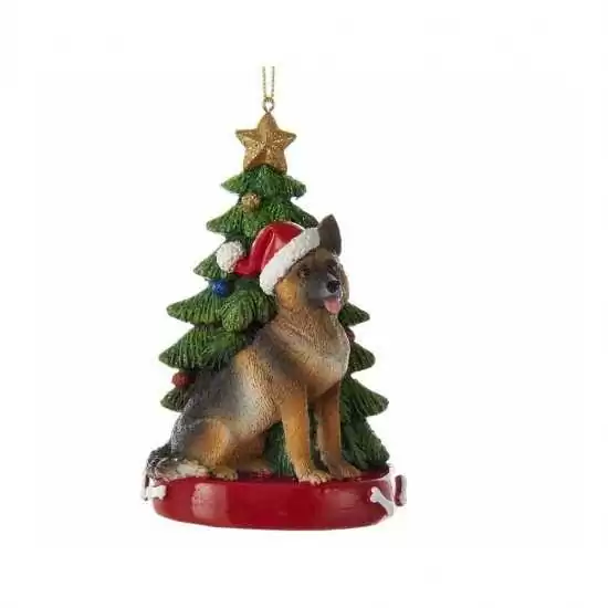 Appendino Pastore tedesco con albero di Natale - c7954gs - Il patio store