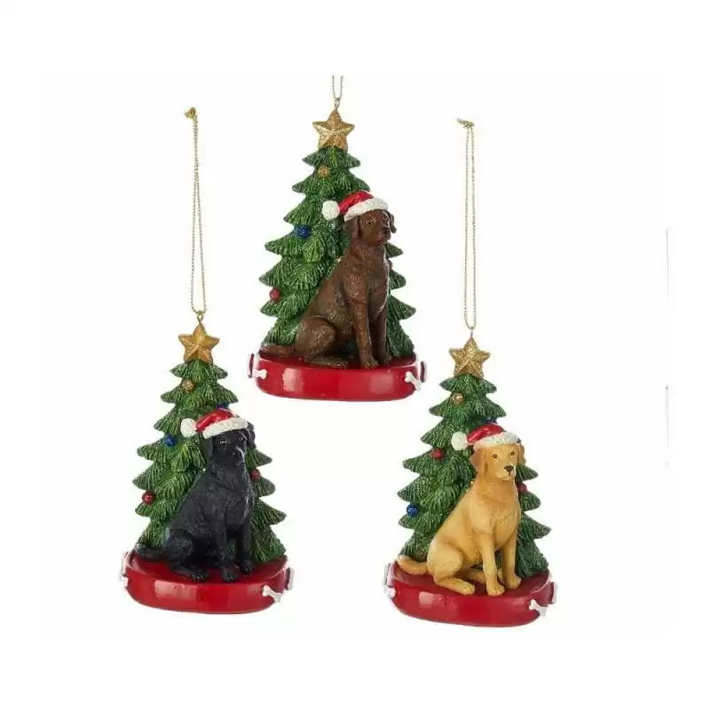 Appendino Labrador con albero di Natale colori assortiti - c7954lb - Il patio store