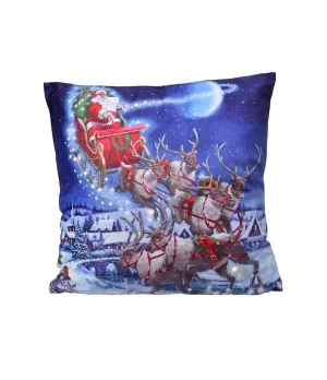 Cuscino natalizio luminoso 4 led 45x45cm - ksd 485503 - Il patio store