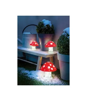 Set 3 funghetti luminosi in acrilico 72 led - ksd 492069 - Il patio store