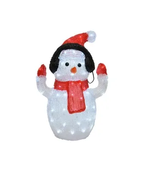 Pupazzo di neve con cuffie luminoso luce bianca - ksd 491149 - Il patio store
