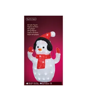 Pupazzo di neve con cuffie luminoso luce bianca - ksd 491149 - Il patio store