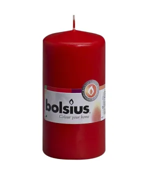 Candela colore rosso Ø6cm H12cm - bols 103614390141 - Il patio store