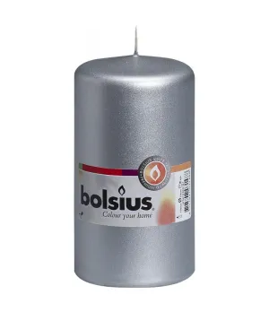 Candela colore argento Ø6cm H12cm - bols 103614390181 - Il patio store