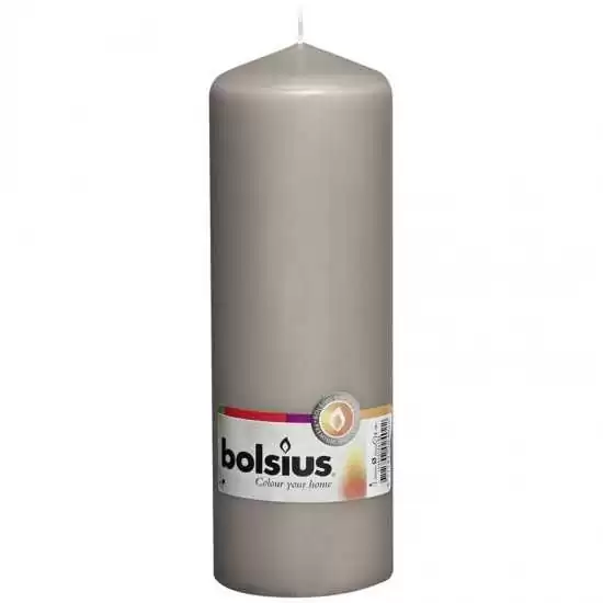 Candela colore grigio caldo Ø7cm H20cm - bols 103615570122 - Il patio store