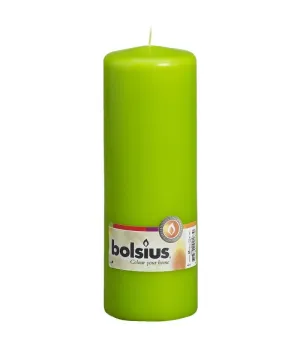 Candela colore verde mela Ø7cm H20cm - bols 103615570174 - Il patio store