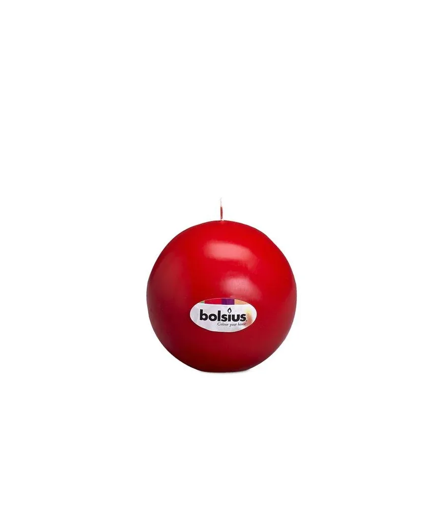 Candela sfera colore rosso Ø7cm - bols 103610036741 - Il patio store