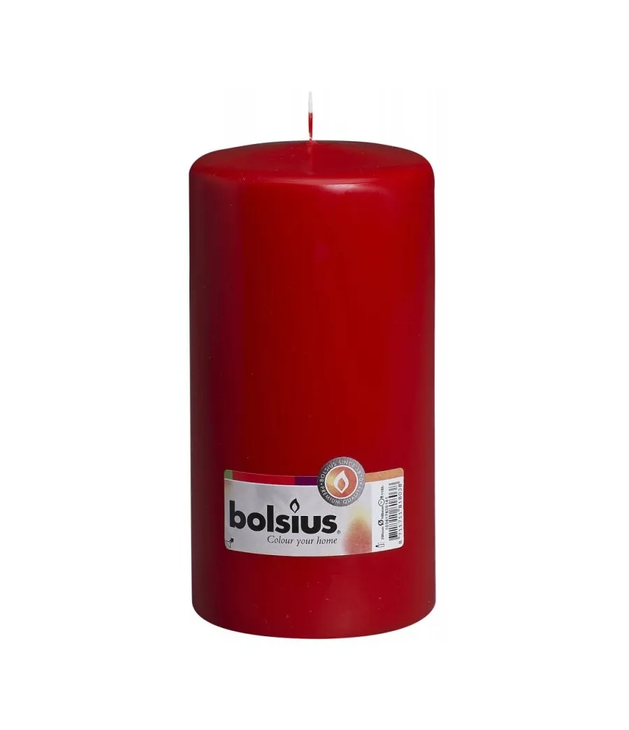 Candela colore rosso Ø10cm H20cm - bols 103617630141 - Il patio store
