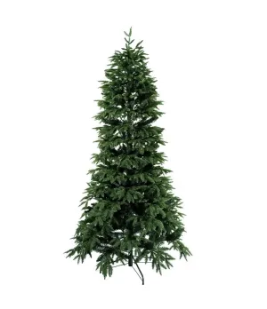 Albero di Natale abete verde scuro doppio ramo in pe e pvc H210 cm - Alb32 - Il patio store