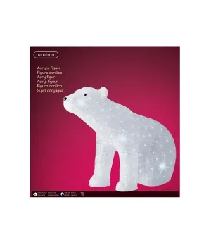 Orso luminoso seduto in acrilico luce bianca - ksd 490930 - Il patio store
