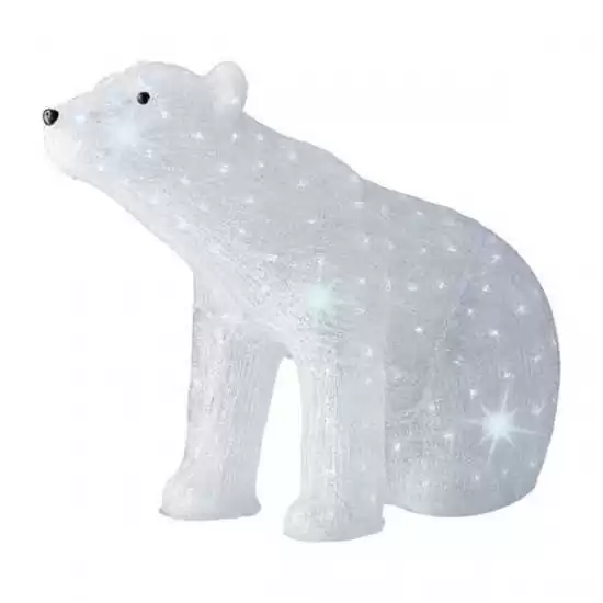 Orso luminoso seduto in acrilico luce bianca - ksd 490930 - Il patio store