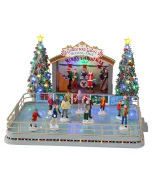 Pista di pattinaggio del Boschetto di Natale - Christmas Grove Skating Rink - Lemax 14870 - Il patio store