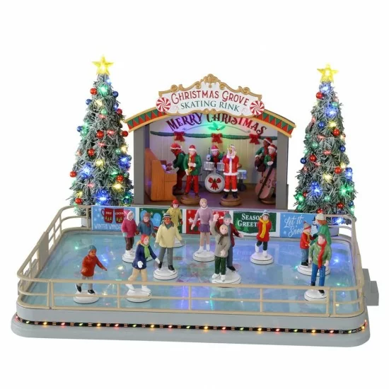 Pista di pattinaggio del Boschetto di Natale - Christmas Grove Skating Rink - Lemax 14870 - Il patio store