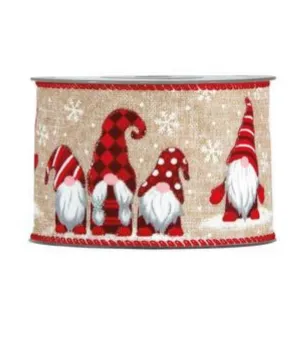 Nastro gnomi e fiocchi di neve mm63x10mt - il patio store