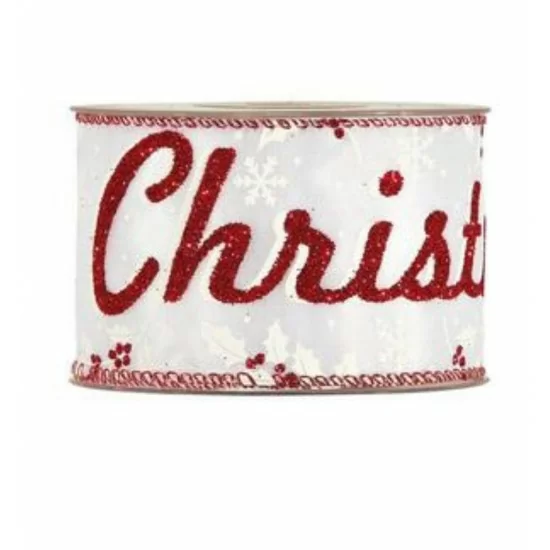 Nastro Merry Christmas mm63x10mt colore rosso - il patio store