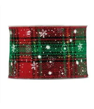 Nastro motivo scozzese rosso e verde mm63x10mt - il patio store