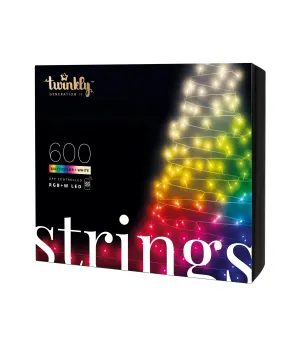 Twinkly Strings Luci di Natale Smart 600 Led RGBW II Generazione Cavo Nero - Il patio store