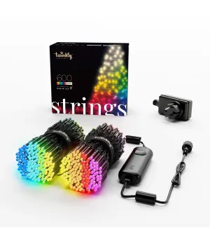 Twinkly Strings Luci di Natale Smart 600 Led RGBW II Generazione Cavo Nero - Il patio store
