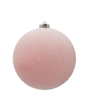Box 3 palle di Natale in plastica e velluto colore rosa Ø15cm - Il patio store