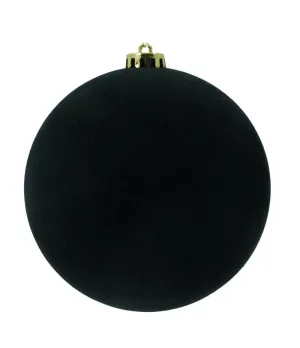 Box 3 palle di Natale in plastica e velluto colore nero Ø15cm - Il patio store