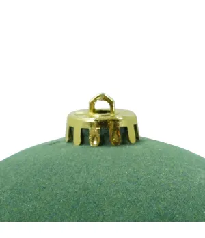 Box 3 palle di Natale in plastica e velluto colore verde Ø15cm - Il patio store