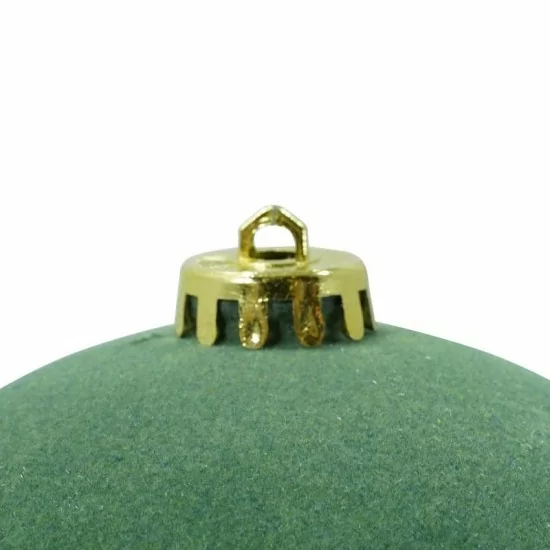 Box 3 palle di Natale in plastica e velluto colore verde Ø15cm - Il patio store