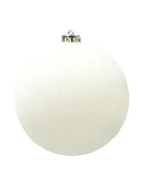 Box 3 palle di Natale in plastica e velluto colore bianco Ø15cm - Il patio store