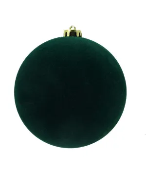 Box 3 palle di Natale in plastica e velluto colore verde bottiglia Ø15cm - Il patio store