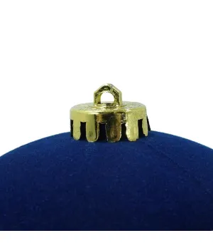 Box 3 palle di Natale in plastica e velluto colore blu Ø15cm - Il patio store