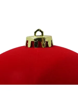 Box 3 palle di Natale in plastica e velluto colore rosso Ø15cm - Il patio store