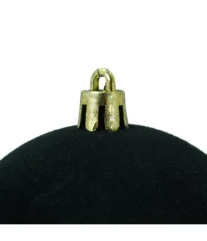 Box 4 palle di Natale in plastica e velluto colore nero Ø10cm - Il patio store