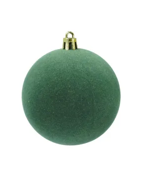 Box 4 palle di Natale in plastica e velluto colore verde Ø10cm - Il patio store