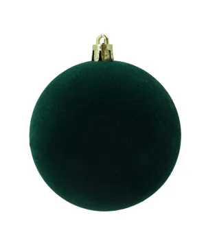 Box 4 palle di Natale in plastica e velluto colore verde bottiglia Ø10cm - Il patio store