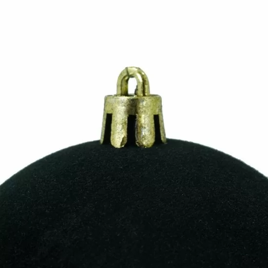 Box 6 palle di Natale in plastica e velluto colore nero Ø8cm - Il patio store