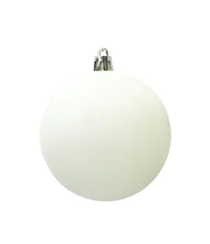 Box 6 palle di Natale in plastica e velluto colore bianco Ø8cm - Il patio store