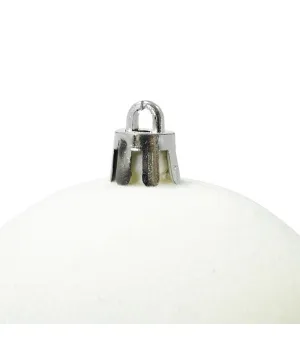 Box 6 palle di Natale in plastica e velluto colore bianco Ø8cm - Il patio store