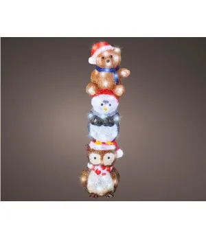 Totem 3 figure luminose 80 LED luce bianca - Il Patio store