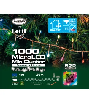 Catena MiniCluster ø6cm M-MH Multiflash RGB 1000 MicroLED 4+20m cavo Rame - lot 68346 - Il patio store