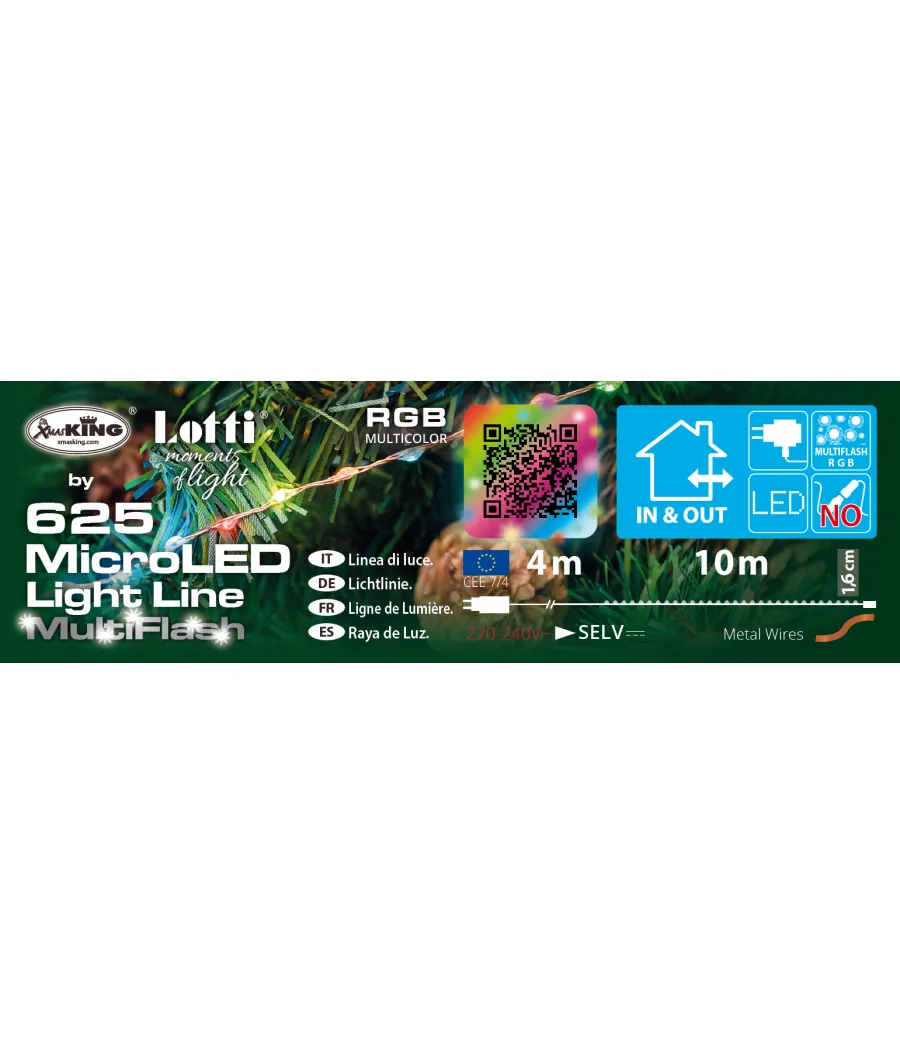 Catena M-MH Multiflash RGB 625 MicroLED (1,6cm) Cavo Rame 4+10m - lot 67912 - Il patio store